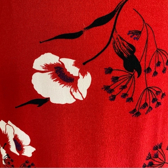 LULUS Beautiful Red Floral Lined Slit  Maxi Dress Size Small S - Picture 2 of 11